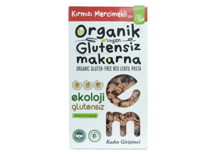Organik Kırmızı Mercimekli Burgu Makarna (Glutensiz, 200gr) - Ekoloji Market