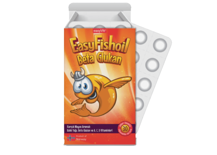 Beta Glukan, Beta Glukan + A, C, D Vitaminleri + Balık Yağı (30 çiğnenebilir jel form) - Easyfishoil