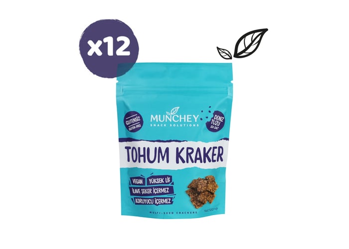 Deniz Tuzlu Tohum Kraker (12 adet x 100gr) - Munchey Food