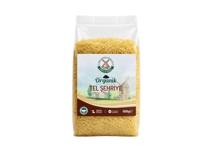 Mill & More Organik Tel Şehriye (500gr) ve Organik Arpa Şehriye (500gr) Seti