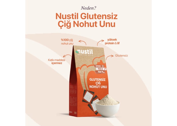 Çiğ Nohut Unu (Glutensiz, 300gr) - Nustil