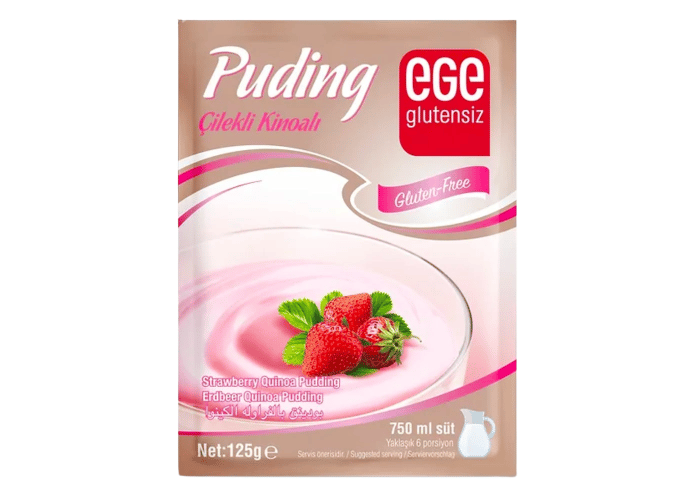 Çilekli Kinoalı Puding (Glutensiz, 125gr) - Ege Glutensiz