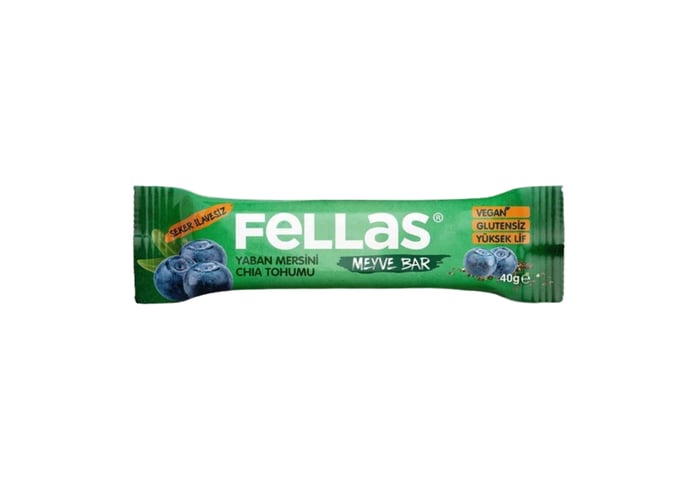 Chia ve Yaban Mersini Meyve Bar (12 adet x 40gr) - Fellas