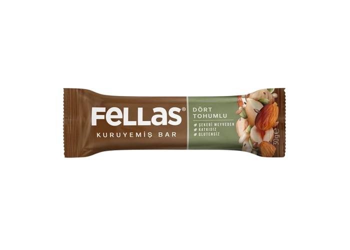 Dört Tohumlu Kuruyemiş Bar (12 adet x 30gr) - Fellas