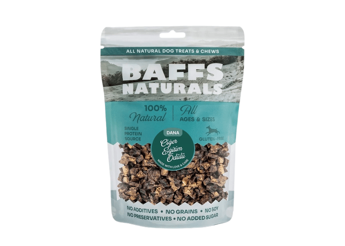 Dana Ciğer Eğitim Ödülü, Doğal Çiğnemelik Köpek Ödül Maması (100gr) - Baffs Naturals
