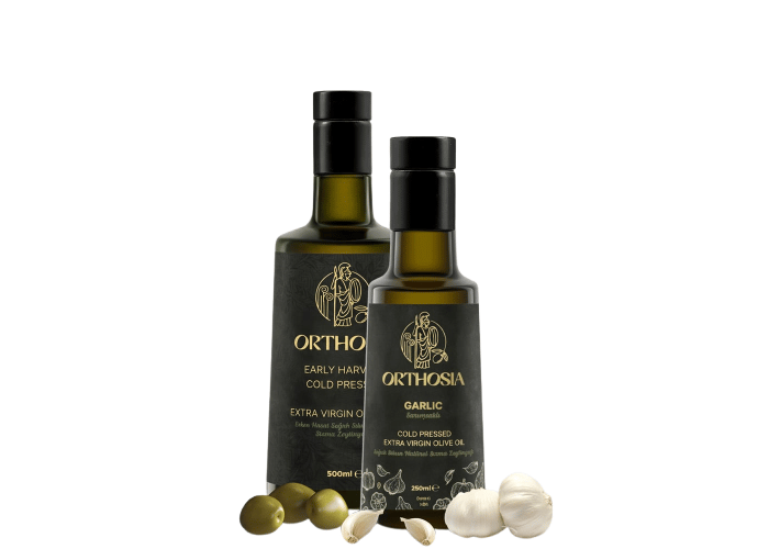 Premium Memecik Erken Hasat Soğuk Sıkım Zeytinyağı Paketi (Sarımsak Çeşnili) - Orthosia