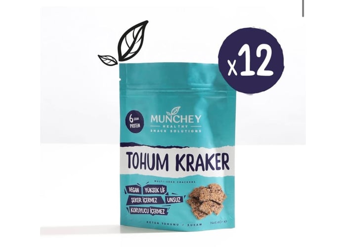 Deniz Tuzlu Tohum Kraker (12 adet x 40gr) - Munchey Food