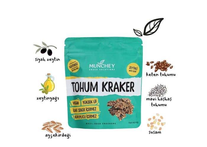 Zeytinli Tohum Kraker (6 adet x 40gr) - Munchey Food