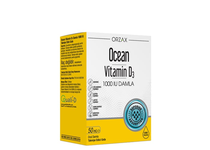 Ocean Vitamin D3 1000 IU Damla (50ml) - Orzax
