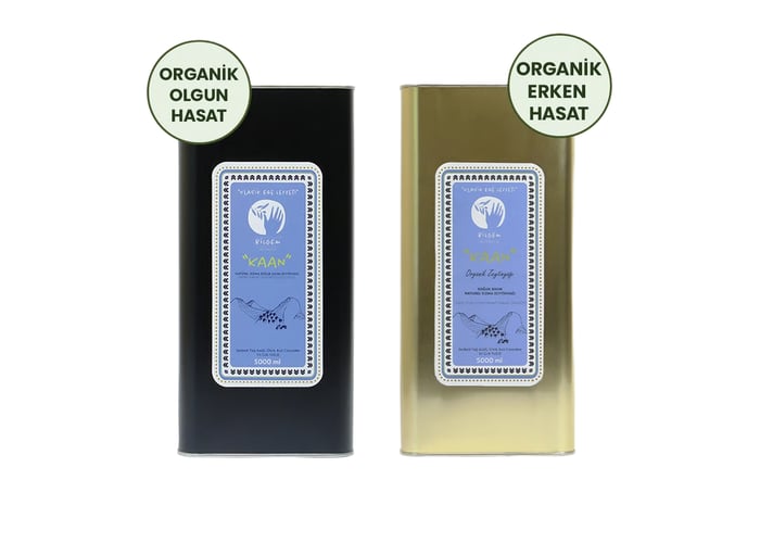 Kaan - Olgun + Erken Hasat Organik Naturel Sızma Zeytinyağı (2x5L = 10 litre) - Bilgem Zeytincilik