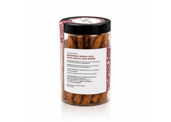 Karabuğdaylı, Zeytin Ezmeli ve Kapya Biberli Grissini (Glutensiz, 80gr) - Datça Murat Çiftliği