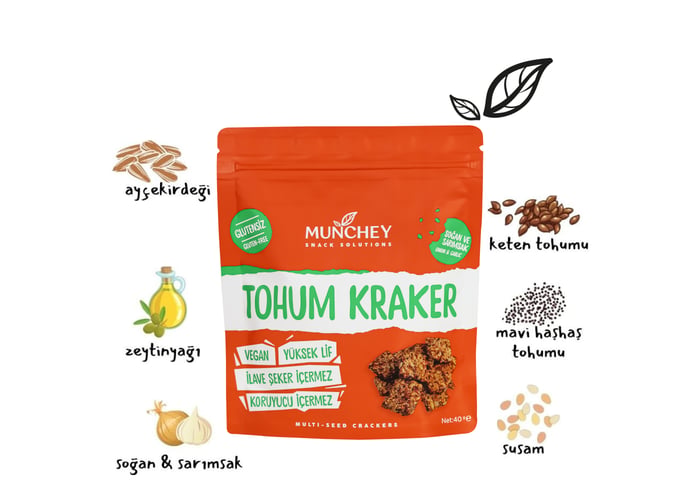 Soğan ve Sarımsak Tohum Kraker (3 adet x 40gr) - Munchey Food