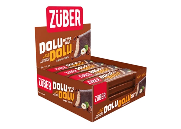 Dolu Dolu Fındık Ezmeli Meyve Bar (12 adet x 30gr) - Züber