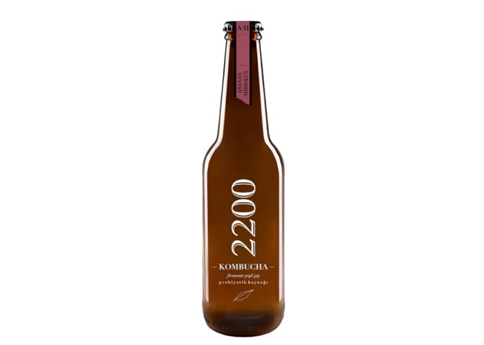 Hibiskus ve Ananaslı Kombu Çayı (330ml) - Kombucha 2200