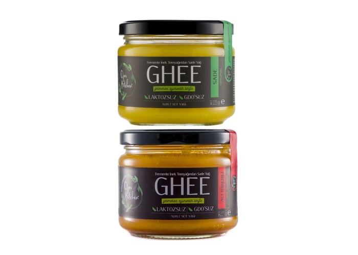 Ojas Kitchen Sade Yağ ve Acılı Çeşnili Sade Yağ (Ghee, 225gr x 2 adet)