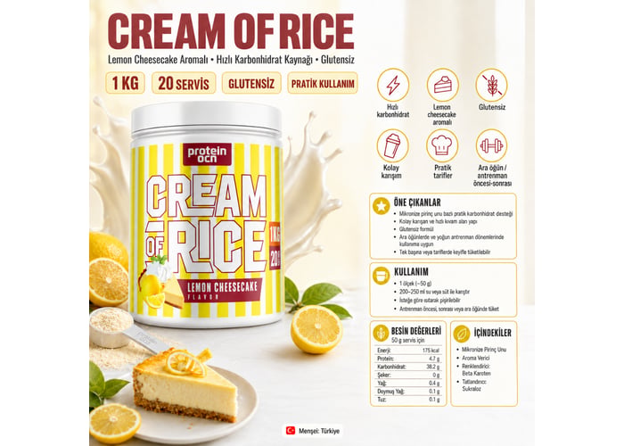 Cream of Rice Lemon Cheescake (1kg) - Proteinocean