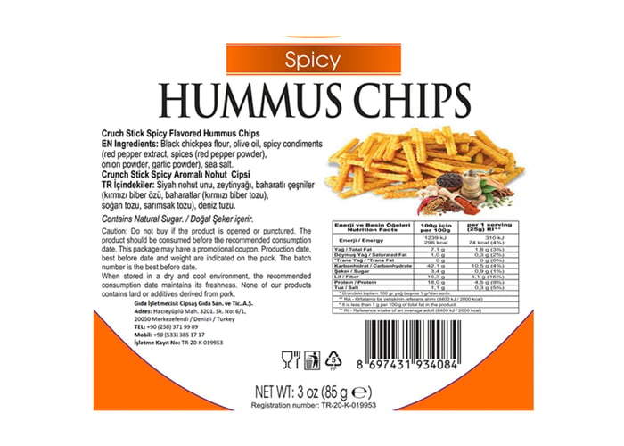 Crunch Stick Baharat Aromalı Nohut Cipsi (85gr) - Cipsaş