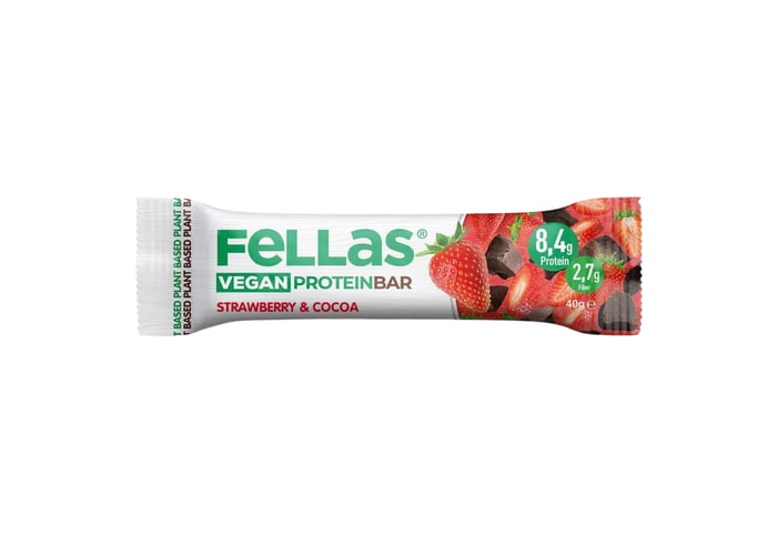 Çilekli ve Kakaolu Vegan Protein Bar (12 adet x 40gr) - Fellas