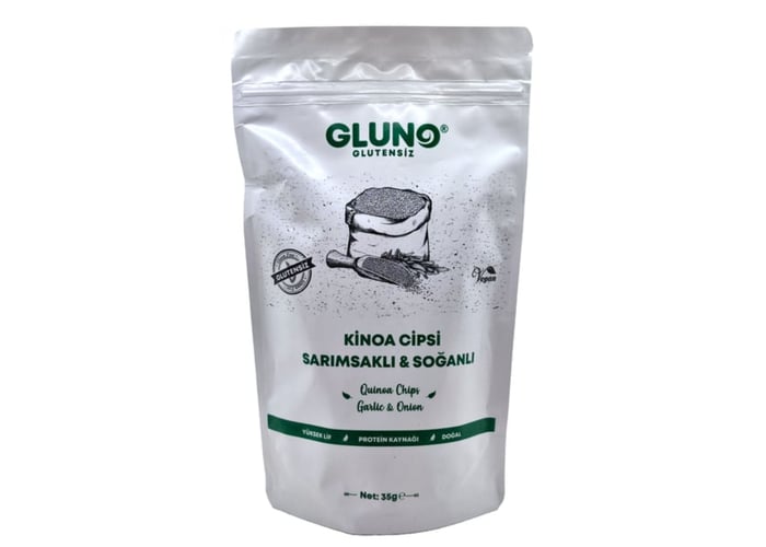 Sarımsaklı Soğanlı Kinoa Cipsi (Glutensiz, 35gr) - Gluno