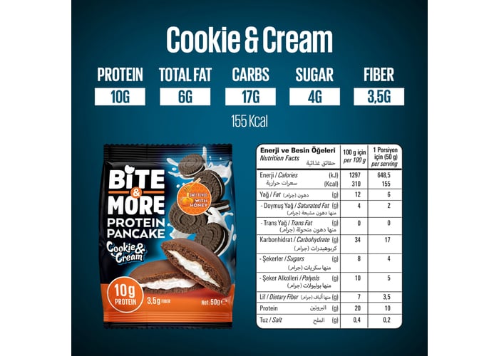 Protein Pancake Kurabiyeli (50gr) - Bite&more