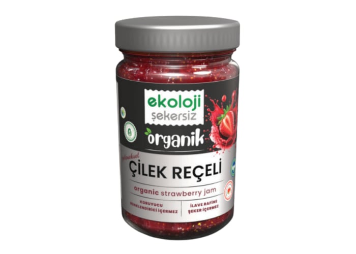 Organik Çilek Reçeli (Şekersiz, 380gr) - Ekoloji Market