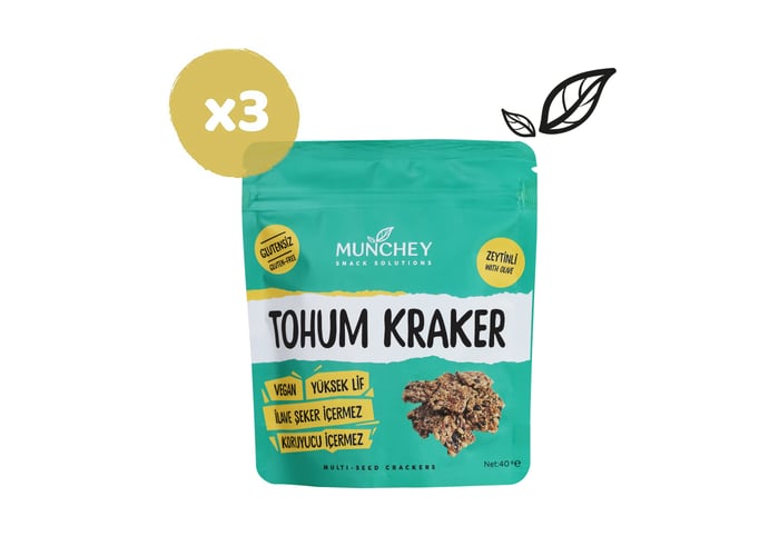 Zeytinli Tohum Kraker (3 adet x 40gr) - Munchey Food