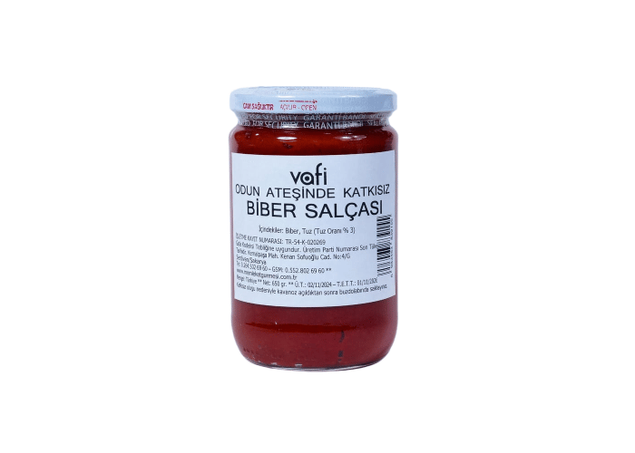 Odun Ateşi Tatlı Biber Salçası (650gr) - Vafi