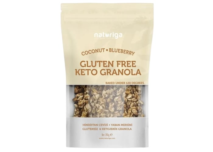Hindistan Cevizi Yaban Mersini Glutensiz ve Ketojenik Granola (250gr) - Naturiga