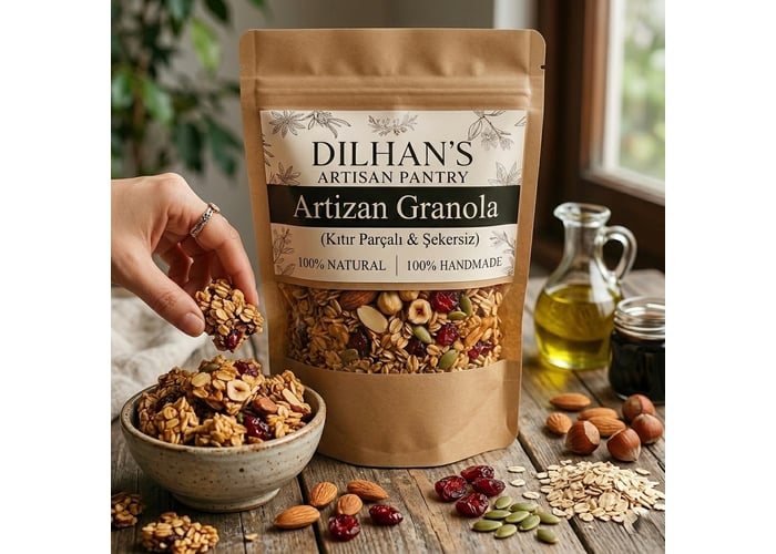 Artizan El Yapımı Granola (Şekersiz, 300gr) - Dilhan’s Artisan Pantry