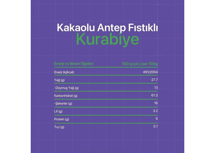 Kakaolu Antep Fıstıklı Kurabiye (Glutensiz, 50gr) - Kind Of Balanced