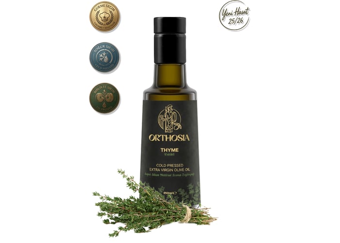 Thyme Kekik Çeşnili Soğuk Sıkım Natürel Sızma Zeytinyağı (250ml) - Orthosia