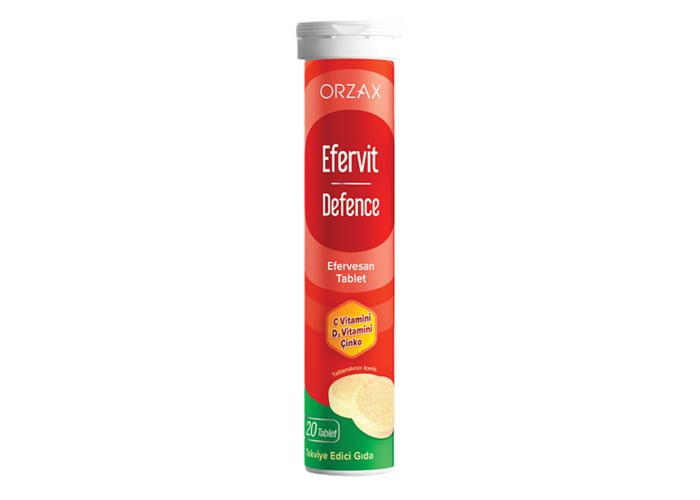 Efervit Defence C Vitamini D3 Vitamini Çinko (20 efervesan tablet) - Orzax