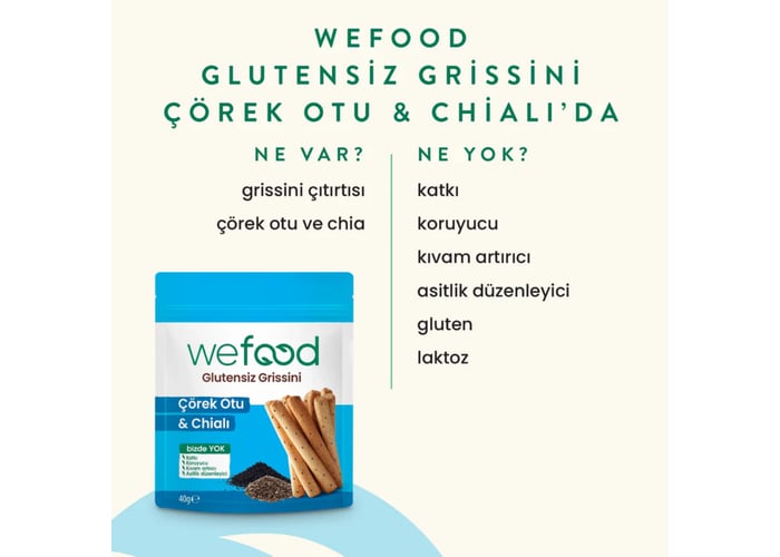Çörek Otu ve Chia’lı Grissini (Glutensiz, 40gr) - Wefood