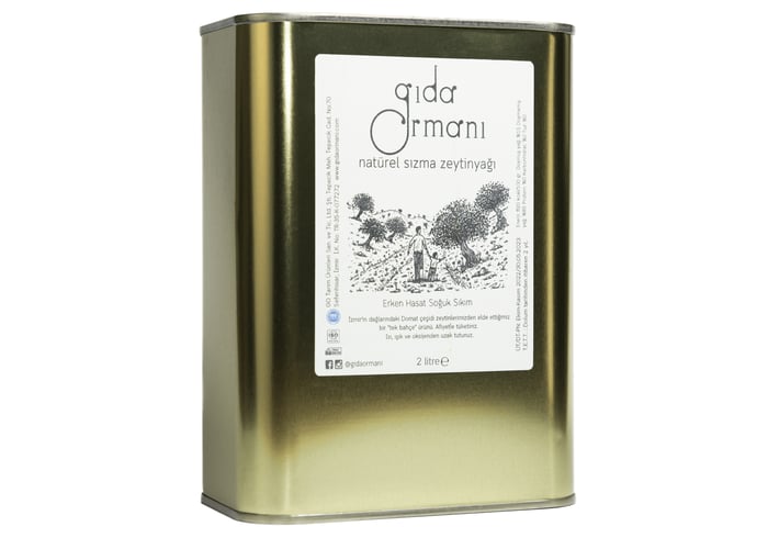 Erken Hasat Natürel Sızma Zeytinyağı (Domat Cinsi, Soğuk Sıkım, 2lt) - Gıda Ormanı