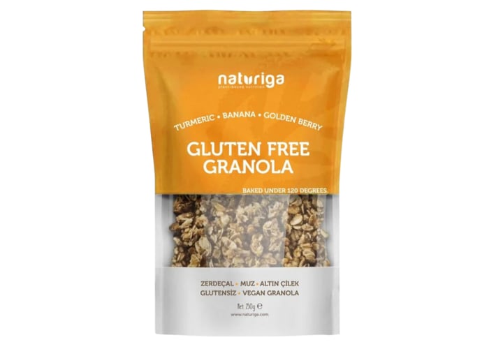 Zerdeçal ve Altın Çilek Granola (Glutensiz, 250gr) - Naturiga
