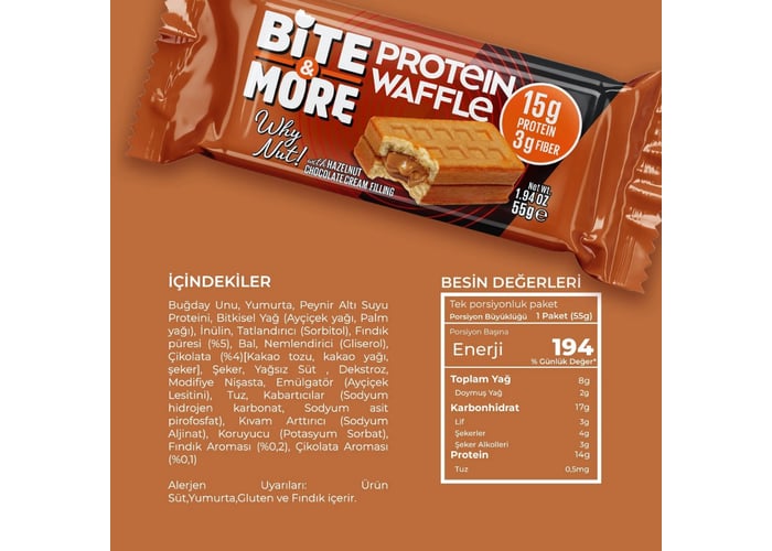 Waffle Deneme Paketi (12 adet x 55gr) - Bite&More