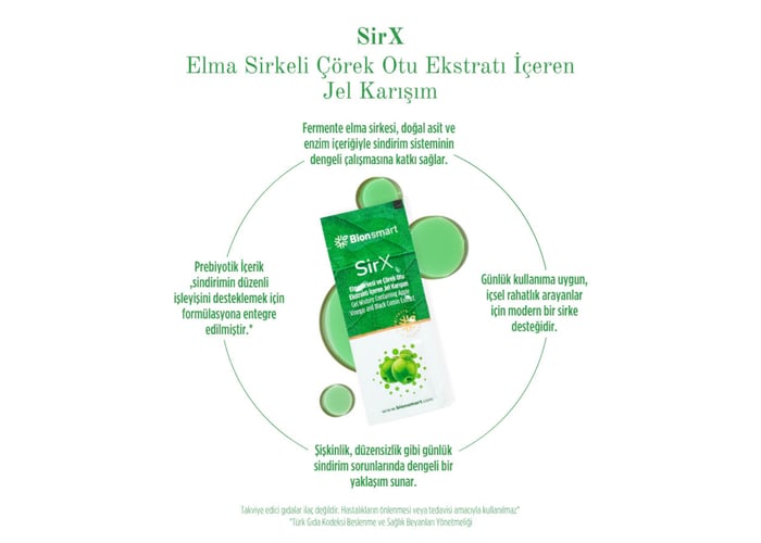 SirX Prebiyotik Jel Elma Sirkesi (210ml) - Bionsmart