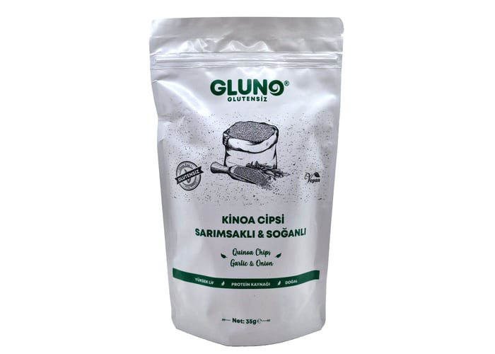 Glutensiz Kinoa Cipsi Sarımsak ve Soğanlı (35gr) - Gluno Glutensiz