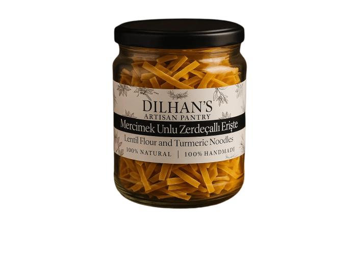 Zerdeçallı Mercimek Unlu Erişte (Glutensiz, 150gr) - Dilhan’s Artisan Pantry
