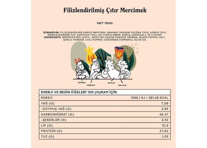 Filizlendirilmiş Çıtır Mercimek (150gr) - Good Wild