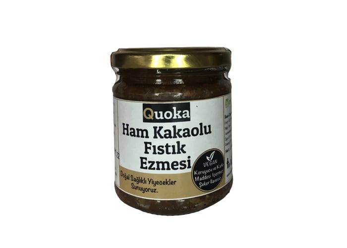 Fıstık Parçalı Ham Kakaolu Hurmalı Fıstık Ezmesi (200gr) - Quoka