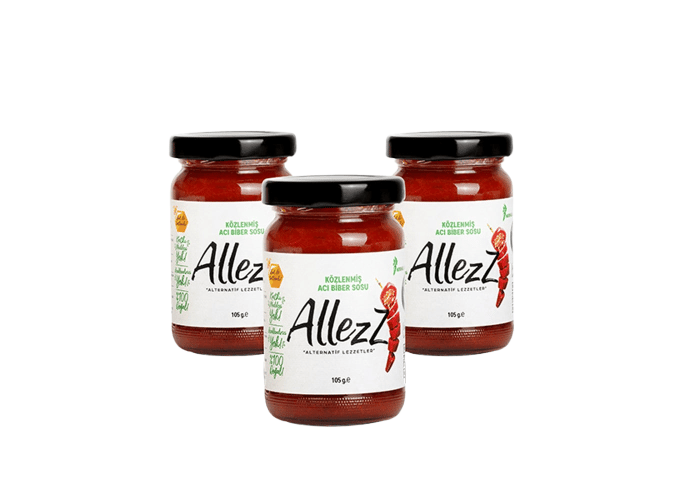 Közlenmiş Acı Biber Sosu (Normal Acı - Mild, 3 Adet x 105gr) - Allezz
