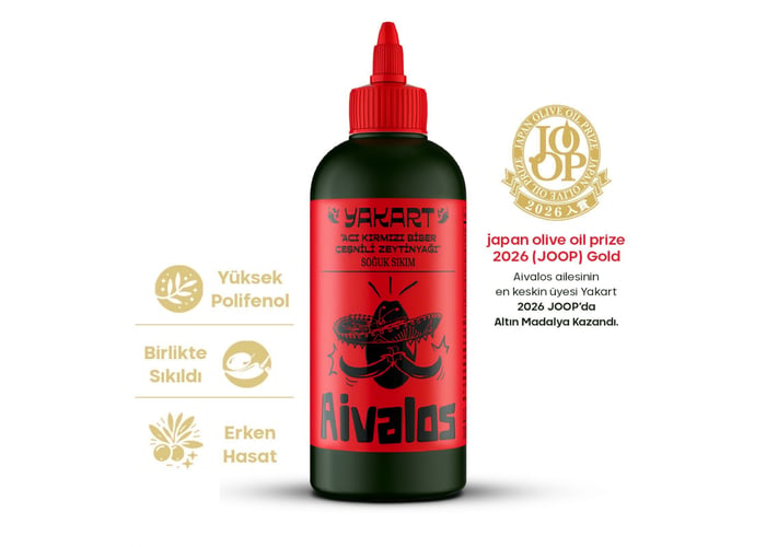 Acı Kırmızı Biber Çeşnili Zeytinyağı (330ml) - Aivalos