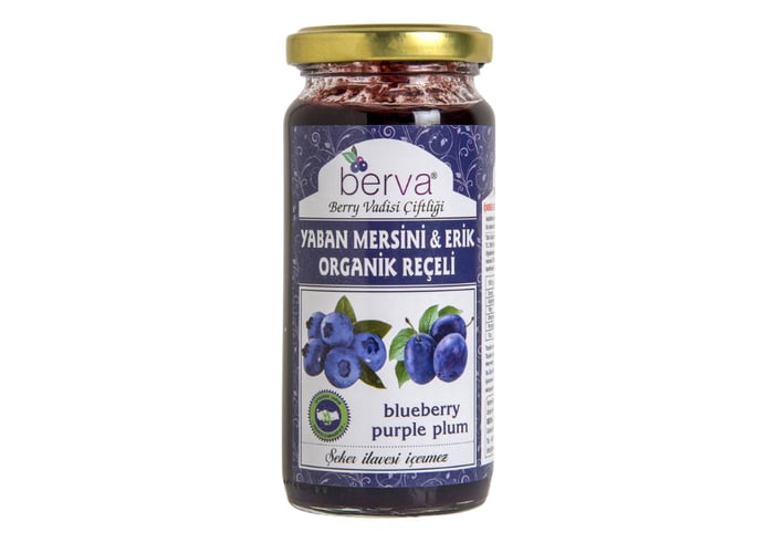 Organik Yaban Mersini ve Erik Reçeli (260gr) - Berva Organik