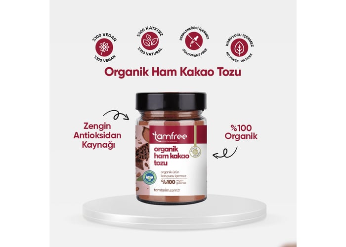 Organik ve Glutensiz Ham Kakao (140gr) - TamFree