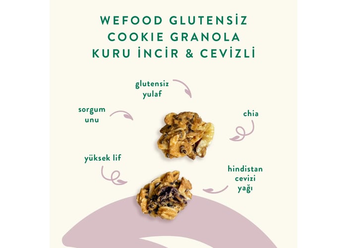 Kuru İncir ve Cevizli Granola Bites (Glutensiz, 60gr) - Wefood