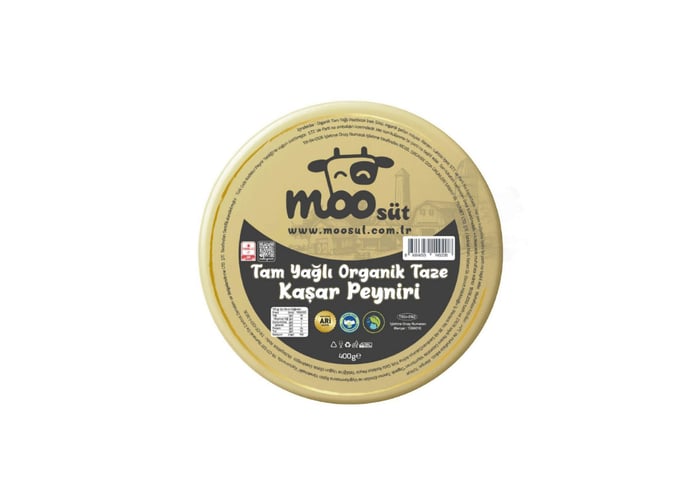 Organik Tam Yağlı Taze Kaşar Peynir (400gr) - Moo Süt