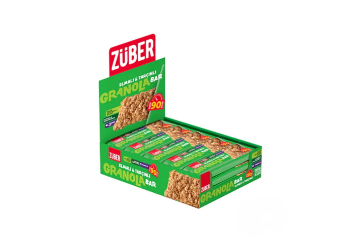 Elmalı & Tarçınlı Granola Bar (15 adet x 25gr) - Züber