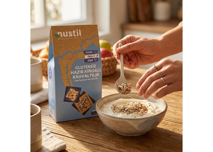Glutensiz Hazır Kinoalı Kahvaltılık, Yulaf Ezmesi ve Chia (250gr) - Nustil