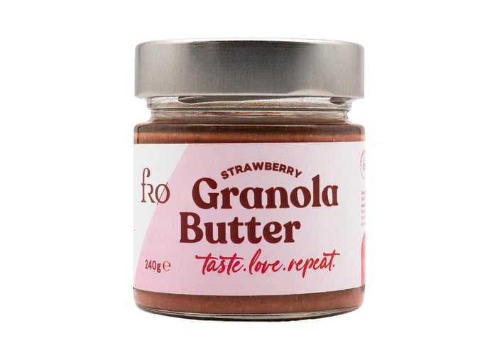 Granola Butter Çilek Şekersiz Vegan Sürülebilir Kahvaltılık (Glutensiz, 240gr) - Fro